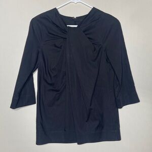 COS Black Draped Neck 3/4 Sleeve Blouse
